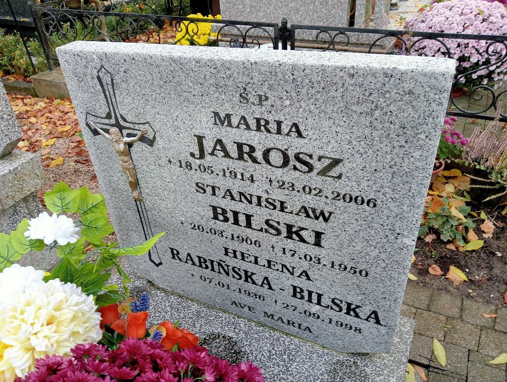 Helena Rabińska Bilska 1936 Chojnów - Grobonet - Wyszukiwarka osób pochowanych