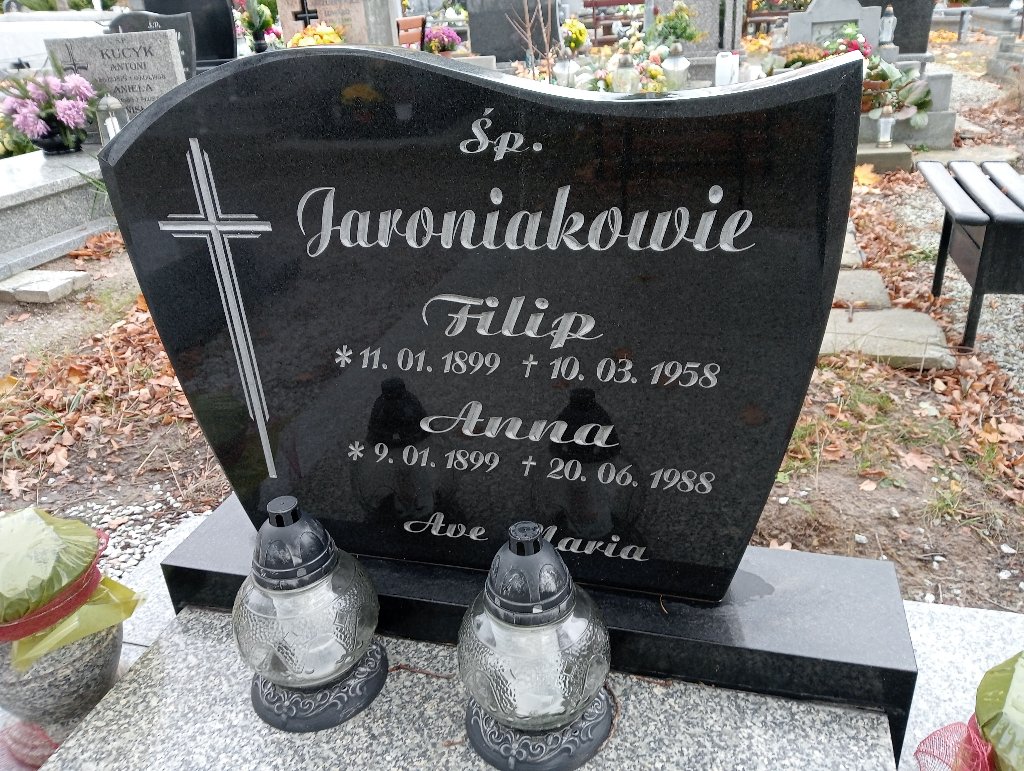 Filip Jaroniak 1899 Chojnów - Grobonet - Wyszukiwarka osób pochowanych