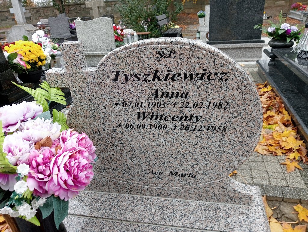 Anna Tyszkiewicz 1903 Chojnów - Grobonet - Wyszukiwarka osób pochowanych