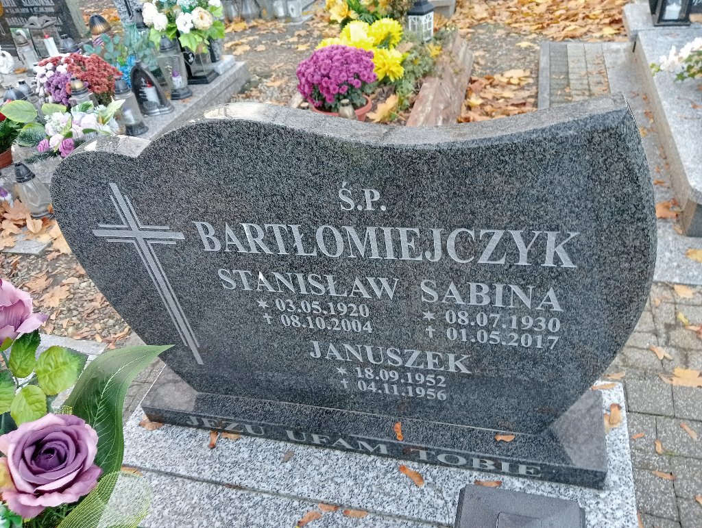 Sabina Bartłomiejczyk 1930 Chojnów - Grobonet - Wyszukiwarka osób pochowanych