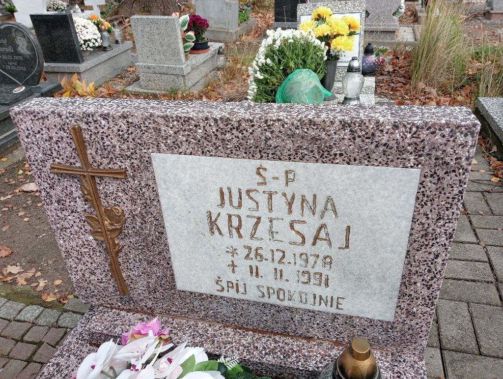Justyna Krzesaj 1978 Chojnów - Grobonet - Wyszukiwarka osób pochowanych
