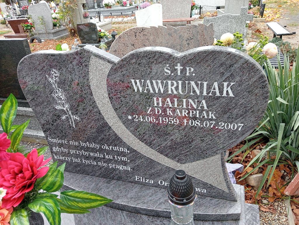 Halina Wawruniak 1959 Chojnów - Grobonet - Wyszukiwarka osób pochowanych